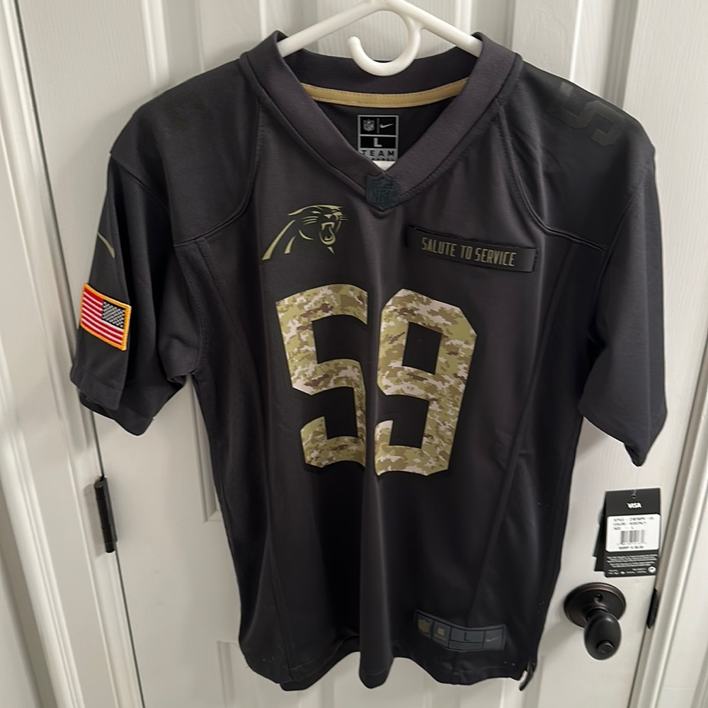 Carolina Panthers Salute to Service Luke Kuechly Jersey - boys large
